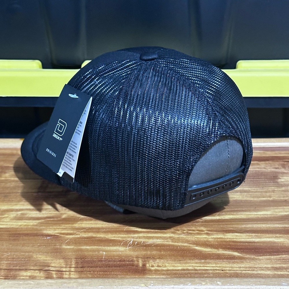 Decky foam Trucker Hat Flat Brim SnapBack Men’s Custom Logo
